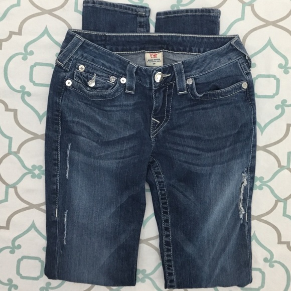 💙👖CUTE! TRUE RELIGION SKINNY👖💙28 5/6 33” SMALL - Picture 2 of 8